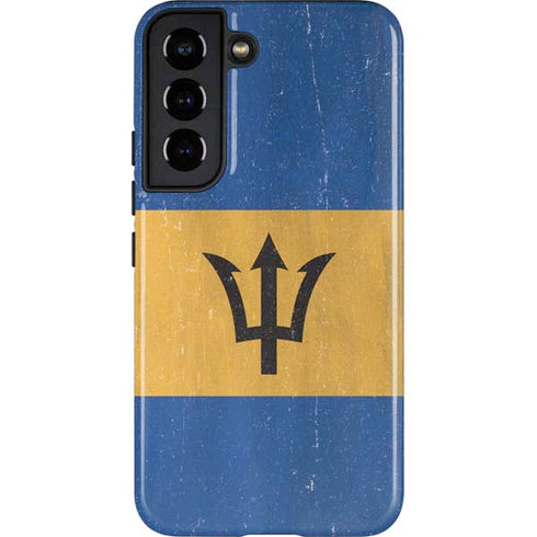 Barbados Flag Distressed Galaxy S22 Pro Case